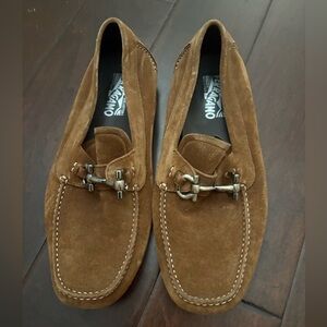 Salvatore Ferragamo Tan Suede Loafers